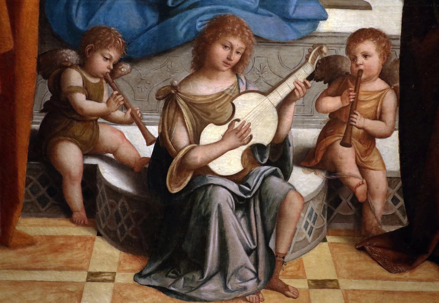 Madonna con il Bambino e i Santi Giacomo di Galizia ed Elena - Pinacoteca Brera, Milano, dettaglio